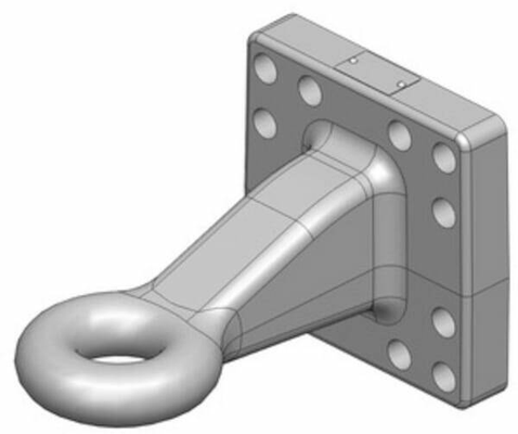 Pièces agricoles - Tracteur pièce adaptable - Oeillet de remorquage diamètre 50mm 160x160 4t DIN 9678-2