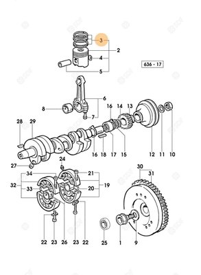 Pièces agricoles - Pieces moteur - JEU DE SEGM.PISTON Deutz-Fahr origine