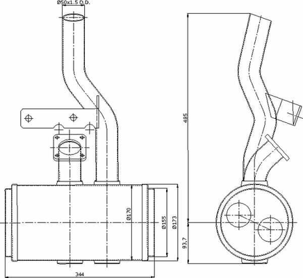 Pièces agricoles - Tracteur pièce adaptable - Silencieux d'échappement