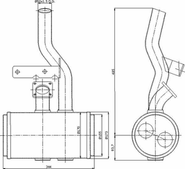 Pièces agricoles - Tracteur pièce adaptable - Silencieux d'échappement