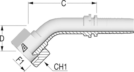 Pièces agricoles - Hydraulique - Insert DN06-1/4 BSP-45°
