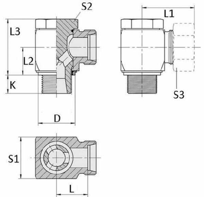 Pièces agricoles - Hydraulique - Coude orientable 8L-M12 WD