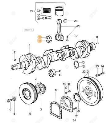 Pièces agricoles - Pieces moteur - demi-coussinet de bielle STANDARD