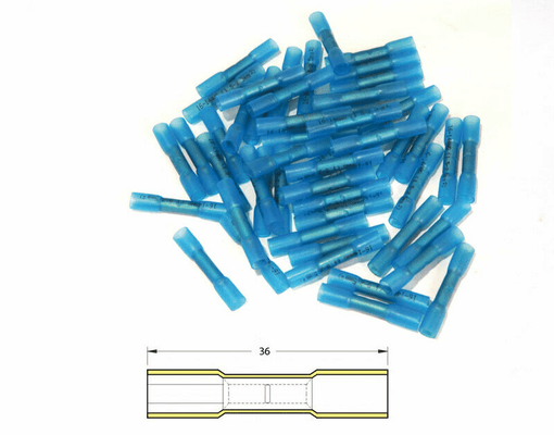 Pièces Quad & Motos - Outillage - Bout à bout à sertir thermo-rétractable BIHR Ø1,5/2,5mm² - 50pcs transparent bleu