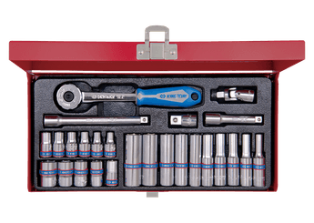 Outils - Outils divers - Coffret de douilles métriques et accessoires 1/4