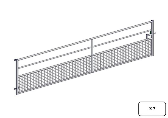 Materiels - Cage de contention - PACK DE 7 PORTE HERBAGE SEMI-GRILLAGEE L.4.69M