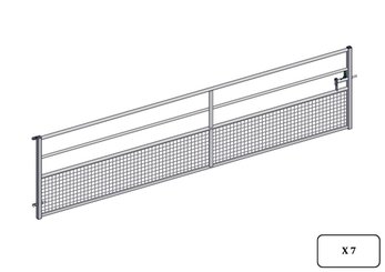 Materiels - Cage de contention - PACK DE 7 PORTE HERBAGE SEMI-GRILLAGEE L.4.69M
