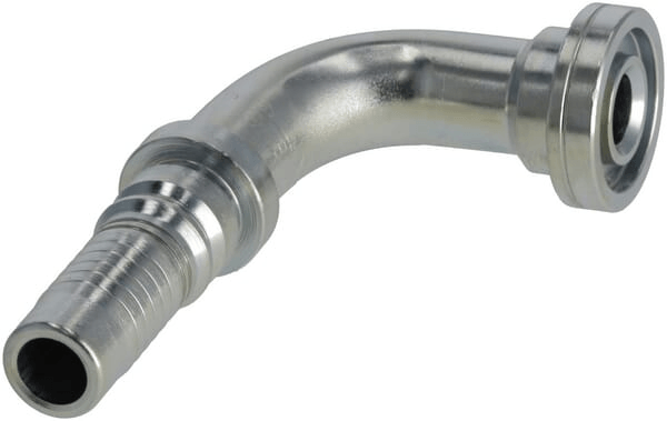 Pièces agricoles - Hydraulique - Raccord à sertir 4SH-DN16 avec flasque ø31,8 mm 90°