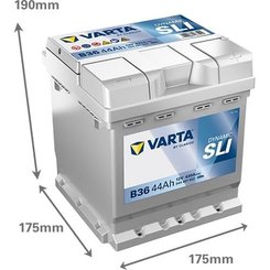 Pièces agricoles - Eclairage - Battery 12V 44Ah 420A B36 VARTA Dynamic SLI