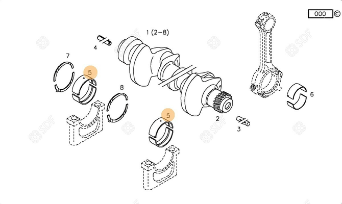 Pièces agricoles - Pieces moteur - coussinet de palier STANDARD
