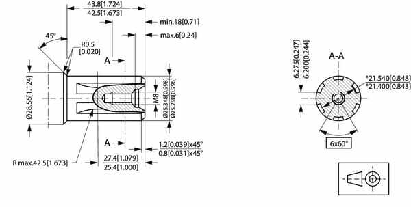 Pièces agricoles - Hydraulique - Moteur orb., arbre Ø 1" Z6 A2