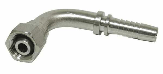 Pièces agricoles - Hydraulique - Raccord à sertir DN06-M14x1,5- 8L-90º inox