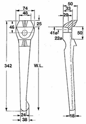 Pièces agricoles - Travail du sol - Dent de herse G p/Lely