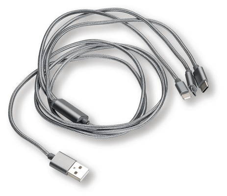 Electricité de bâtiment - Installation électrique - Câble de chargement USB 3 en 1 (par 1)