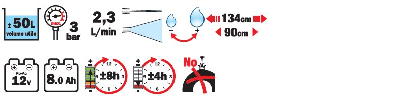 Materiels - Pulvérisateur porté - PULVERISATEUR 50L A BATTERIE SUR ROUES "PILA50" + TUYAU 50M