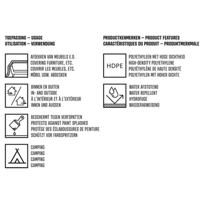 Chimie - Chimie divers - Feuille protection HPDE 4X5m 6μm transparente