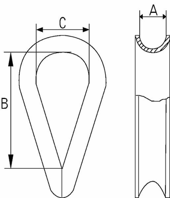 Pièces agricoles - Fasteners - Cosse-coeur zingué 10 mm