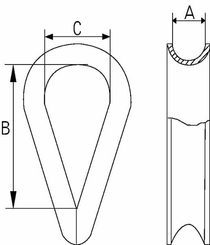 Pièces agricoles - Fasteners - Cosse-coeur zingué 10 mm