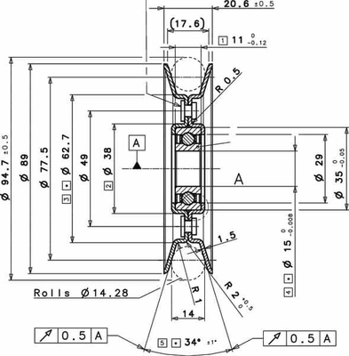 Pièces agricoles - Jardin et forêt pièce origine - Poulie Ø89mm/trou central 15mm