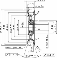 Pièces agricoles - Jardin et forêt pièce origine - Poulie Ø89mm/trou central 15mm