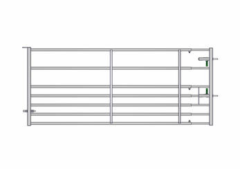 Materiels - Cage de contention - PACK DE 14 PORTES 7 LISSES PETIT BETAIL L.3/4M EMBOITEE