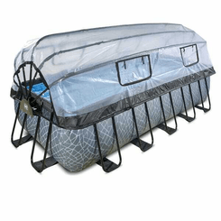 Loisirs - Jouets - Piscine hors-sol 540x250x122cm (filtre à sable 12v) gris pierre + dôme