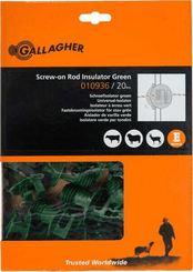 Pièces agricoles - Cloture,Jardin & Sylviculture - 20 Isol. à écrou vert ø6-14mm