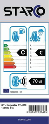 Pièces agricoles - Pièce divers - Pneu TL 155/80R13 84N KargoMax ST-4000