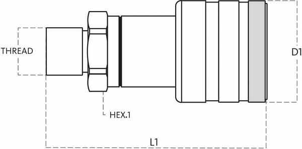 Pièces agricoles - Hydraulique - Coupleur femelle PVVM 3/8 NPT