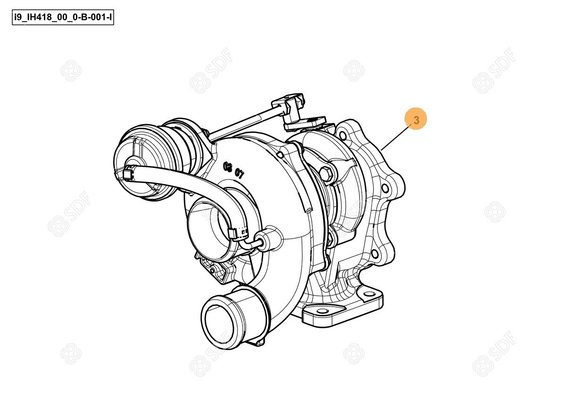 Pièces agricoles - Pieces moteur - TURBOCHARGER-KE4_100kW