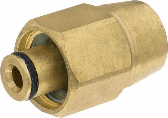Pièces agricoles - Hydraulique - Adaptateur K-Lock filetage femelle TR22 x filetage femelle 3/8“, laiton