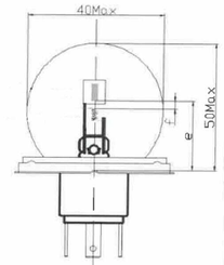 Pièces agricoles - Eclairage - Ampoule 12 V 45/40 W P45t Jaune