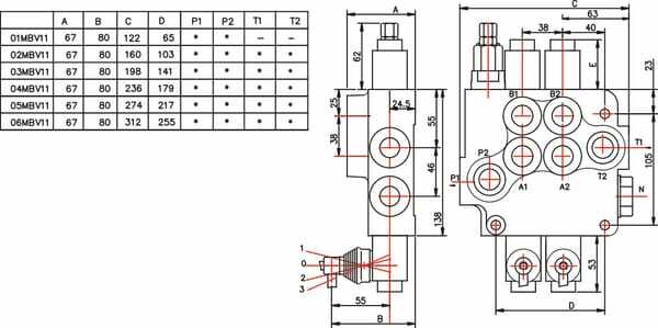 Pièces agricoles - Hydraulique - Distributeur MBV11 A1A1C1G KZ1