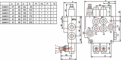 Pièces agricoles - Hydraulique - Distributeur MBV11 A1A1C1G KZ1