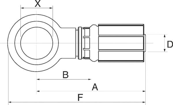 Pièces agricoles - Hydraulique - Racc. à sertir DN16-M22 banjo