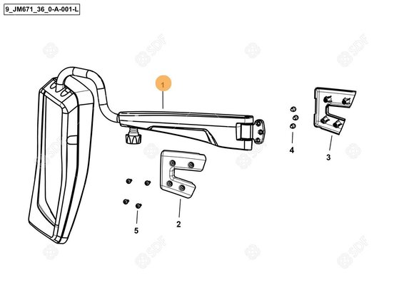 Pièces agricoles - Cabine et structure - RH LED ELECTRIC BIG MIRROR