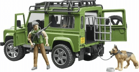 Loisirs - Jouets - Break Land Rover Defender avec forestier et chien