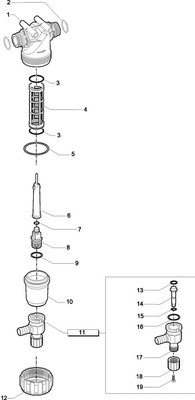 Pièces agricoles - Pièce Pulvérisateur - Filtre de pression 150-160l T4