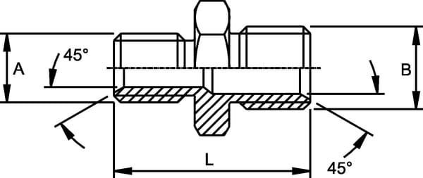 Pièces agricoles - Hydraulique - Adaptateur M/M 3/4 BSP x M33x2