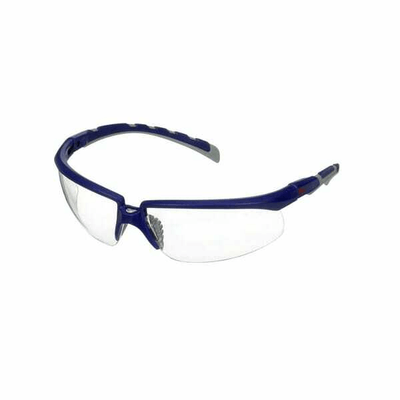 Vêtements et protections - Equipement - Lunettes de sécurité Solus 2000, branches bleues/grises, antibuée/antirayures, verres transparents