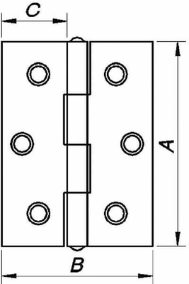 Pièces agricoles - Fasteners - Charnière d'angle 63x18mm