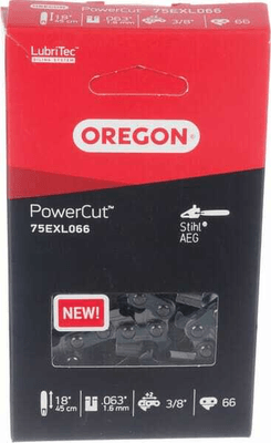 Pièces agricoles - Jardin et forêt pièce adaptable - Chaîne de tronçonneuse 3/8" 1,6mm 66 DL dent à angle droit Oregon