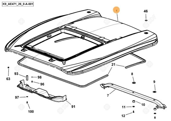 Pièces agricoles - Cabine et structure - TOIT
