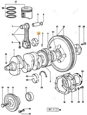 Pièces agricoles - Pieces moteur - demi-coussinet de bielle - mm 0.25
