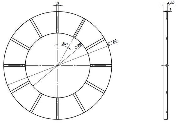 Pièces agricoles - Transmission - Disque friction 150 x 90 x 4,8