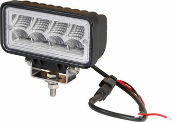 Pièces agricoles - Eclairage - Phare de travail LED rectangulaire LED 12W 1136lm, 9/36V, 69x128mm, 2 prises Deutsch, faisceau large et rapproché, 8 LED, Kramp