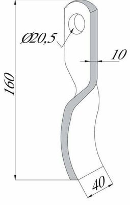 Pièces agricoles - Aménagements paysagers - Fléau 40x10x160 Ø20.5 /Bruni