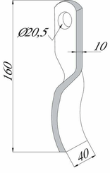 Pièces agricoles - Aménagements paysagers - Fléau 40x10x160 Ø20.5 /Bruni