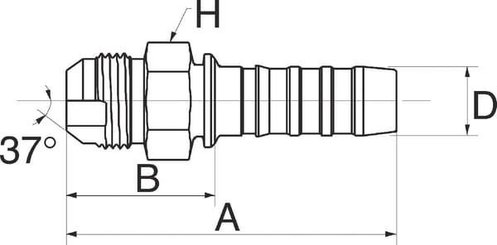 Pièces agricoles - Hydraulique - Racc. à sertir DN16-1"1/16 JIC