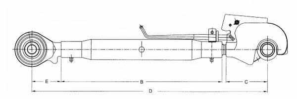 Pièces agricoles - Tracteur pièce adaptable - Barre de poussée rotule/crochet 275, M36 cat.3/3
